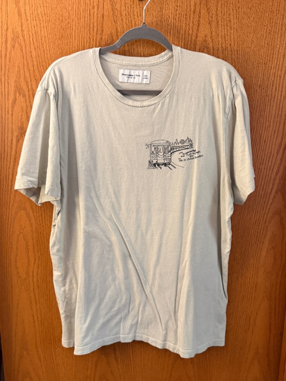 Mens XXL khaki Abercrombie & Fitch graphic tee